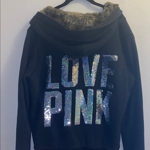 Victoria’s Secret PINK sequins hooded jacket large